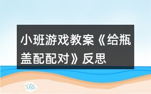 小班游戲教案《給瓶蓋配配對(duì)》反思