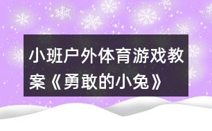 小班戶外體育游戲教案《勇敢的小兔》