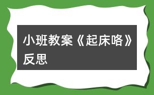 小班教案《起床咯》反思