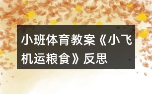 小班體育教案《小飛機運糧食》反思