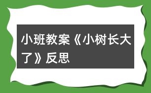 小班教案《小樹長(zhǎng)大了》反思