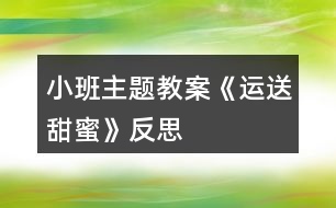 小班主題教案《運送甜蜜》反思