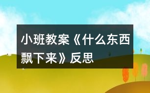 小班教案《什么東西飄下來》反思