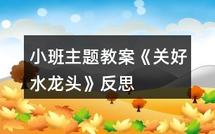 小班主題教案《關(guān)好水龍頭》反思