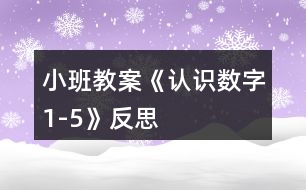 小班教案《認(rèn)識數(shù)字1-5》反思