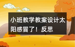 小班教學教案設計太陽感冒了！反思