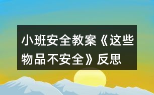 小班安全教案《這些物品不安全》反思