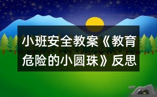 小班安全教案《教育危險(xiǎn)的小圓珠》反思