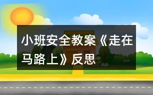 小班安全教案《走在馬路上》反思