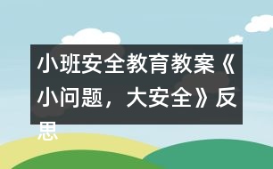 小班安全教育教案《小問(wèn)題，大安全》反思