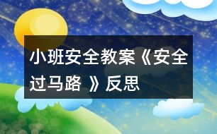 小班安全教案《安全過馬路 》反思