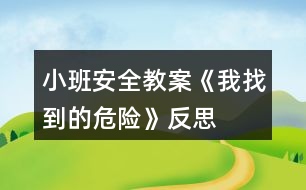 小班安全教案《我找到的危險(xiǎn)》反思