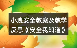 小班安全教案及教學反思《安全我知道》反思