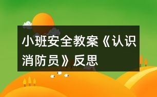 小班安全教案《認(rèn)識(shí)消防員》反思