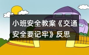 小班安全教案《交通安全要記牢》反思