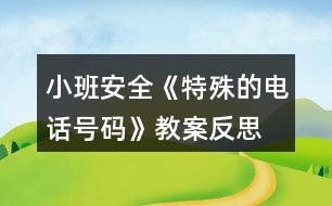 小班安全《特殊的電話號碼》教案反思