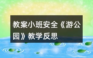 教案小班安全《游公園》教學反思