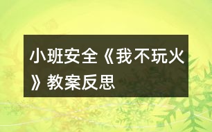 小班安全《我不玩火》教案反思