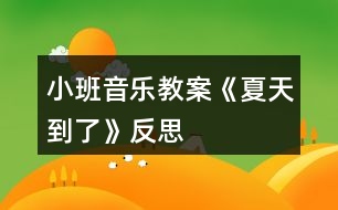 小班音樂教案《夏天到了》反思