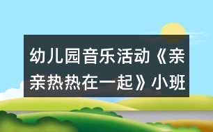 幼兒園音樂活動《親親熱熱在一起》小班教案反思