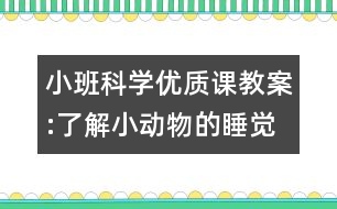 小班科學優(yōu)質(zhì)課教案:了解小動物的睡覺習慣（原創(chuàng)）