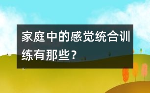 家庭中的感覺(jué)統(tǒng)合訓(xùn)練有那些？