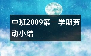 中班2009第一學期勞動小結(jié)