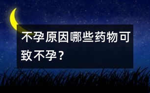 不孕原因：哪些藥物可致不孕？