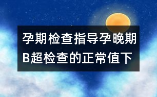 孕期檢查指導：孕晚期B超檢查的正常值（下）