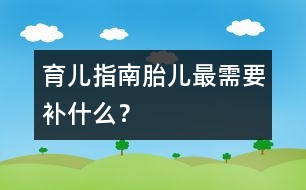 育兒指南：胎兒最需要"補(bǔ)"什么？