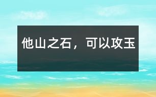 他山之石，可以攻玉