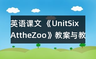 英語課文 《UnitSixAttheZoo》教案與教學(xué)反思partB