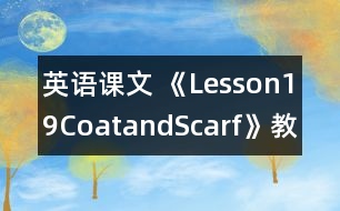 英語課文 《Lesson19CoatandScarf》教案 教學資料 教學設(shè)計