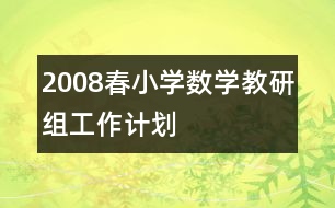 2008春小學(xué)數(shù)學(xué)教研組工作計劃