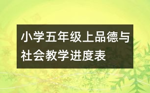 小學(xué)五年級（上）品德與社會教學(xué)進(jìn)度表