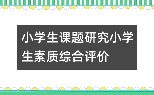 小學生課題研究：小學生素質綜合評價