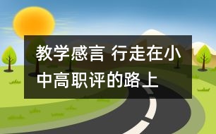 教學感言 行走在小中高職評的路上