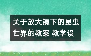 關(guān)于放大鏡下的昆蟲(chóng)世界的教案 教學(xué)設(shè)計(jì) 新教科版六年級(jí)下冊(cè)科學(xué)教案