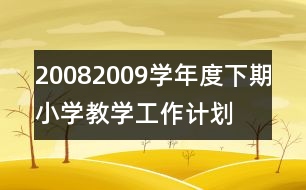 2008—2009學(xué)年度下期小學(xué)教學(xué)工作計劃