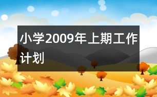 小學(xué)2009年上期工作計(jì)劃