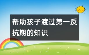 幫助孩子渡過(guò)“第一反抗期”的知識(shí)