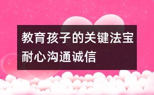 教育孩子的關(guān)鍵法寶：耐心、溝通、誠信