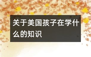 關于美國孩子在學什么的知識