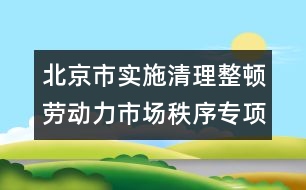 北京市實施清理整頓勞動力市場秩序?qū)ｍ椥袆庸ぷ骺偨Y