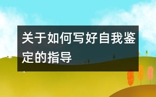 關于如何寫好自我鑒定的指導