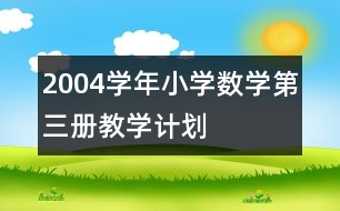 2004學(xué)年小學(xué)數(shù)學(xué)第三冊(cè)教學(xué)計(jì)劃