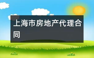 上海市房地產(chǎn)代理合同