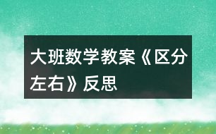 大班數(shù)學教案《區(qū)分左右》反思