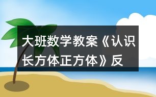 大班數(shù)學(xué)教案《認(rèn)識長方體、正方體》反思