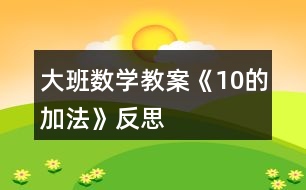 大班數學教案《10的加法》反思